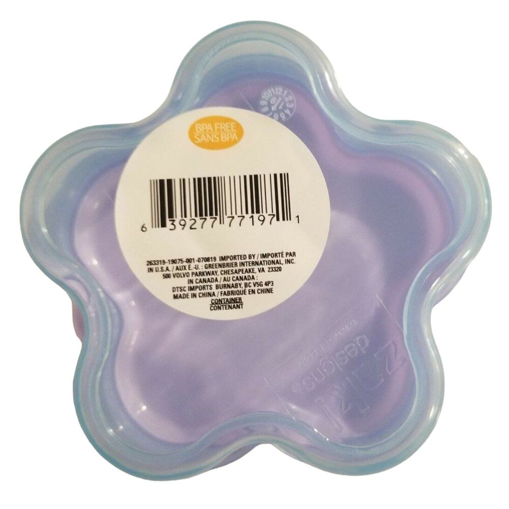 NEW Zak! Disney Frozen Lunch Snack Chip Fruit Plastic Container Elsa Purple Blue - Picture 2 of 2